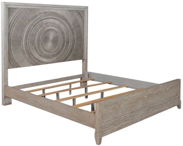 Liberty Furniture Belmar Silver Champagne/Washed Taupe King Panel Bed-0