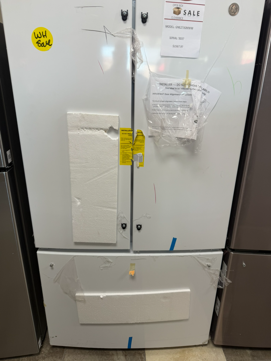 GE® 36" 27 Cu. Ft. White French Door Refrigerator with Internal Water Dispenser