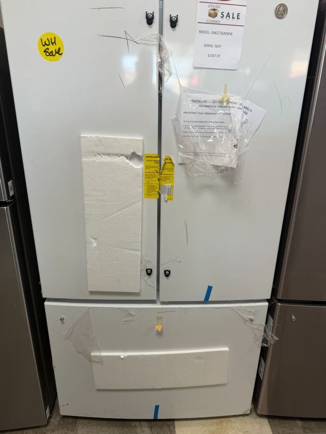 GE® 36" 27 Cu. Ft. White French Door Refrigerator with Internal Water Dispenser-0