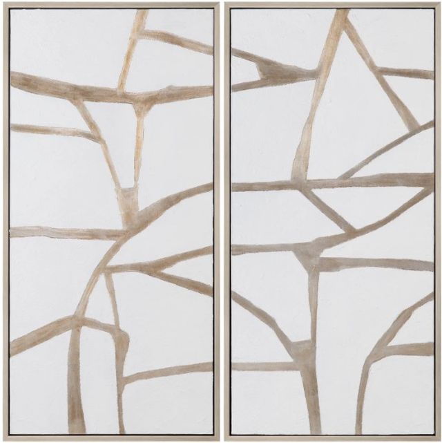 Crestview Collection Silverlines 2-Piece Hand Finished Wall Art Set-0