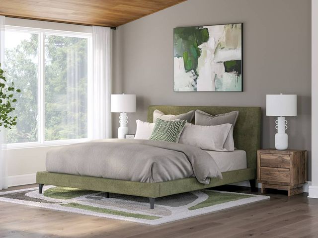 Signature Design by Ashley® Chirason Sage Green Upholstered California King Panel Bed-5