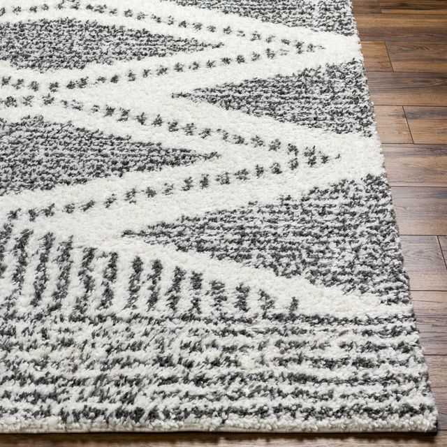 Surya Deluxe Shag Cream/Charcoal 8'x10' Area Rug-1