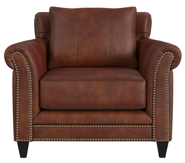 Bradington-Young Richardson Cognac 8-Way Hand Tie Stationary Chair-1
