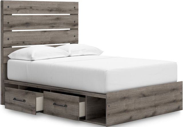 Signature Design by Ashley® Graystorm Brown Gray Queen Panel Bed with Storage-3