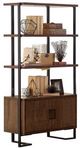 Mazin Furniture Sedley Walnut/Rustic Black Bookcase-3