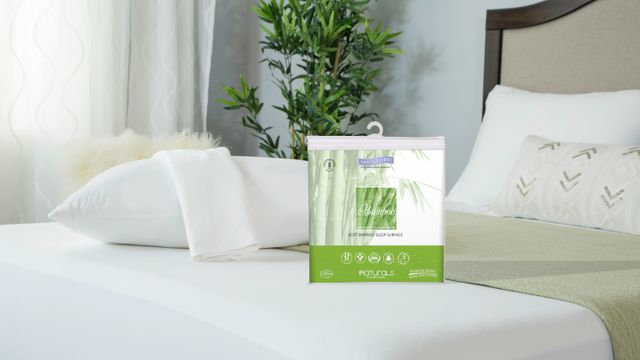 Protect-A-Bed® Naturals White Bamboo Waterproof Standard Pillow Protector-1