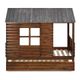 Donco Kids Rustic Walnut Twin Cabin Low Loft With Trundle Bed-1