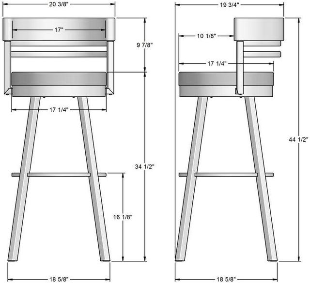 Amisco Customizable Ronny Swivel Spectator Stool-2