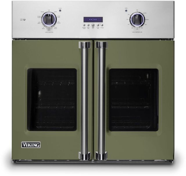 Viking® Professional 7 Series 30" Cypress Green Built In Single Electric French Door Wall Oven-0