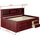 Donco Kids Merlot Full Daybed Bookcase Captains Bed With Drawer Under Bed Storage-1