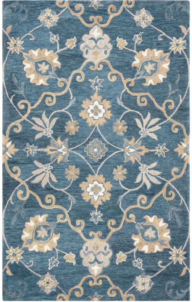 Rizzy Home Leon Blue 5'x8' Rectangular Rug-0