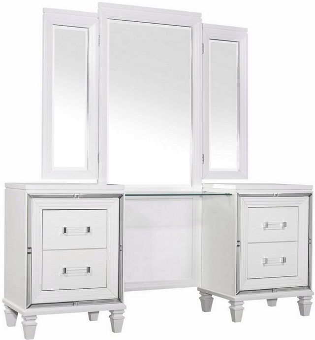 Mazin Furniture Tamsin White Metallic Vanity Set-1