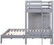 Homelegance® Sloane Gray Twin over Full Youth Loft Bunk Bed with Chest and Hidden Desk-4