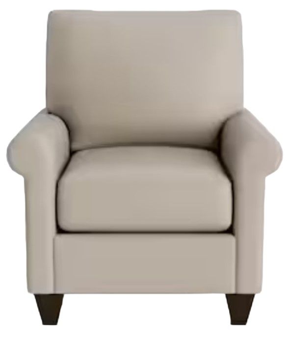 Bassett® Furniture Customizable Benchmade Premier Leather Roll Arm Accent Chair-1