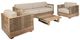 Armen Living Vivid 4-Piece Taupe/Brown Olefin/Wooden Outdoor Conversation Set-0