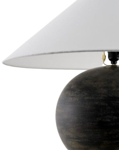 Surya Saint Martin Glazed Charcoal Table Lamp-1