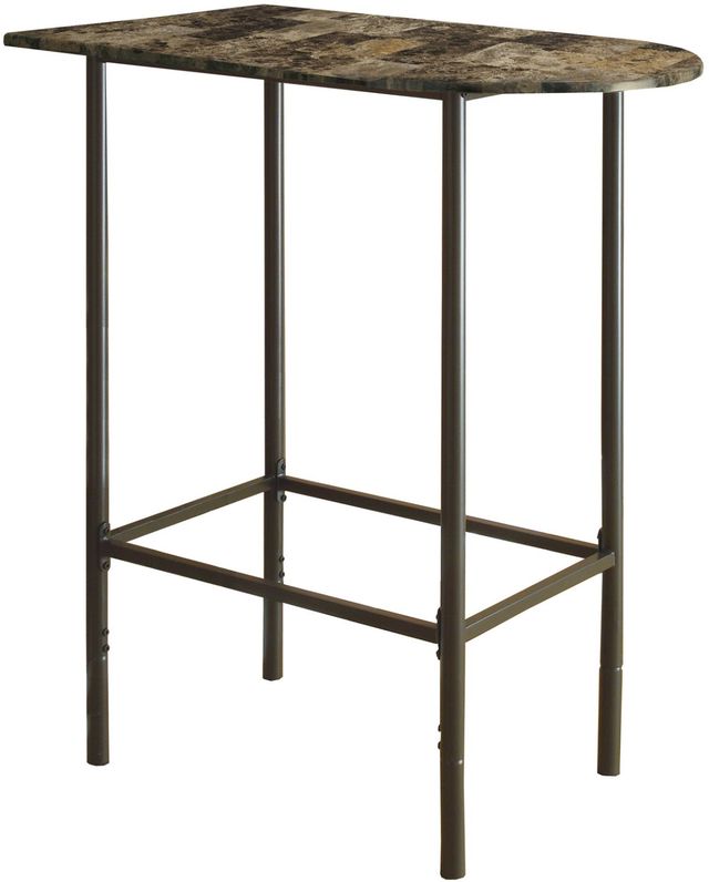 Monarch Specialties Inc. 24"X 36" Espresso Marble-Look Bar Table-2