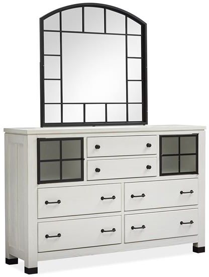 Magnussen Home® Harper Springs Silo White Shaped Mirror-2