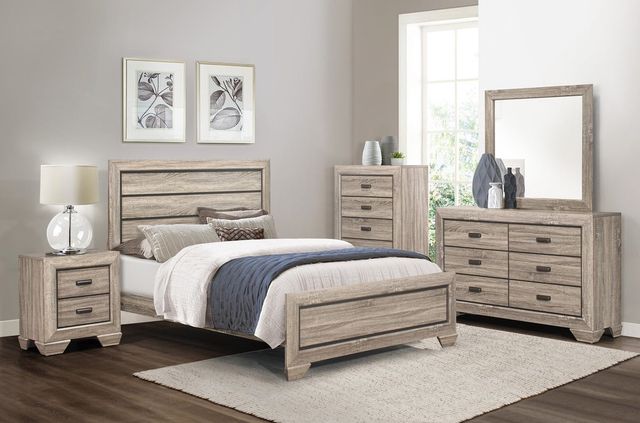 Mazin Furniture Beechnut Gray Natural Twin Panel Bed-2