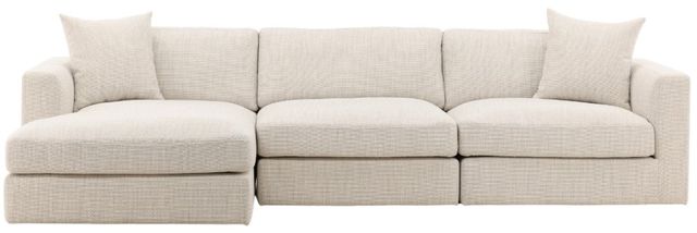 Dovetail Furniture Erica 3-Piece Glendale Taupe Left-Arm Facing Sofa Sectional and Chaise-0