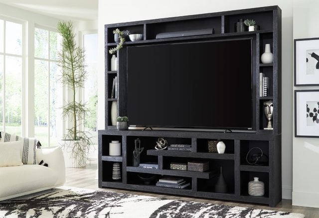 aspenhome® Mackenzie Vintage Black 97" Console and Hutch-1