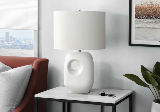 Monarch Specialties Inc. White Ceramic Table Lamp -2