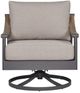 Signature Design by Ashley® North Island Gray/White Aluminum/Fabric Outdoor Swivel Lounge Chair-2