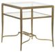 Magnussen Home® Lorena Glass Top Rectangular End Table with Burnished Brass Base-0