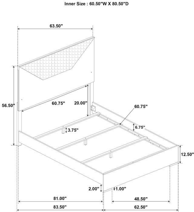 Coaster® Ives 5-Piece Gray High Gloss Queen Panel Bedroom Set-2
