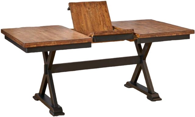 A-America® Stormy Ridge Chicory Trestle Dining Table with Slate Black Base-1