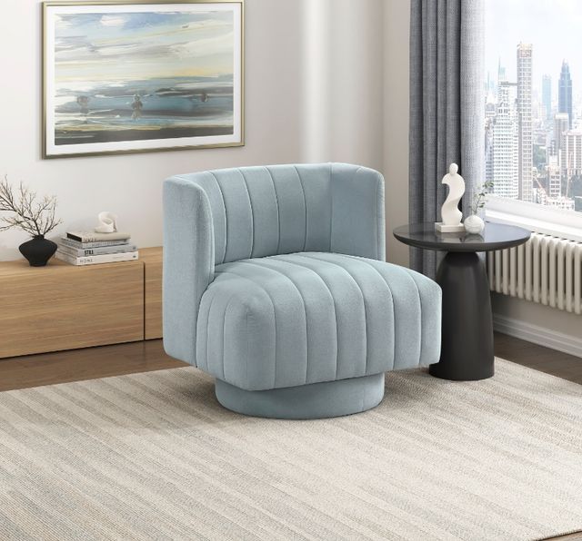 Homelegance® Joyce Aqua Blue Swivel Chair-1