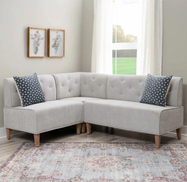 Powell® Auden 3-Piece Light Gray Nook Corner Bench Set-1