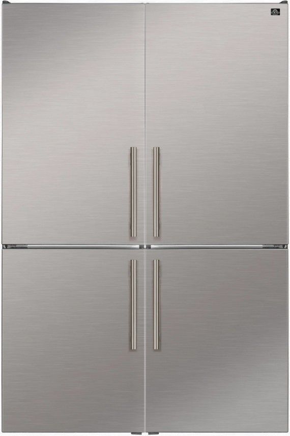 Forno Custodia 48” 20.6 Cu. Ft. Stainless Steel Counter Depth Bottom Freezer Refrigerator with Ice Maker-0