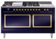 Ilve® Nostalgie II Noblesse 60'' Midnight Blue Pro Style Dual Fuel Range with Brass Trim-0