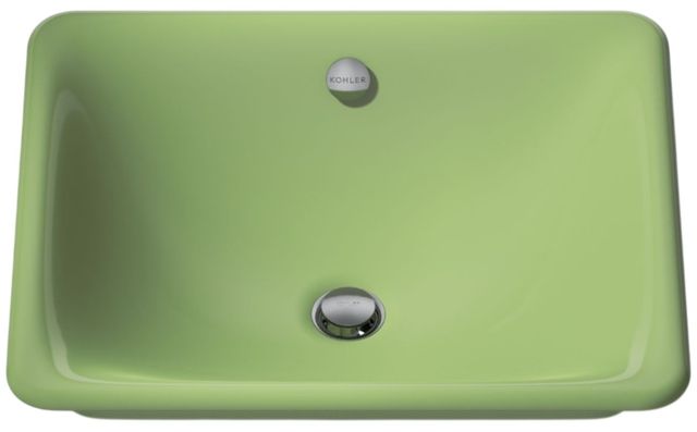 Kohler Iron Plains® Fresh Green 18.5" Rectangular Vessel Bathroom Sink-4