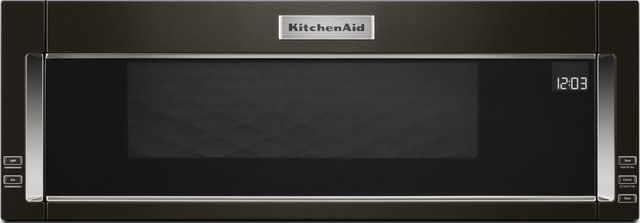 KitchenAid® 1.1 Cu. Ft. Black Stainless Steel with PrintShield™ Finish Over The Range Microwave Hood Combination-0