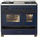 Ilve® Majestic III 40" Midnight Blue Pro Style Dual Fuel Liquid Propane Range with Triple Glass Door and Burnished Trim-2