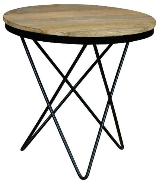 Jaipur Furniture Ravi Black/Brown Star Leg Side Table-0