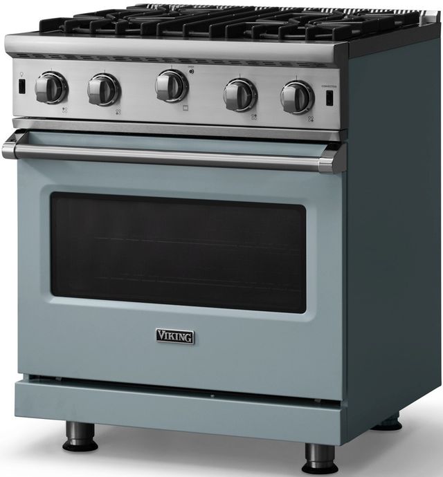 Viking® 5 Series 30" November Sky Pro Style Natural Gas Range-2