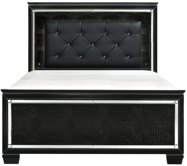Homelegance® Allura Black California King Panel Bed with LED-2