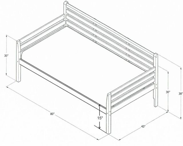 Kodiak Furniture Boho Rustic Walnut Twin Daybed Frame-3