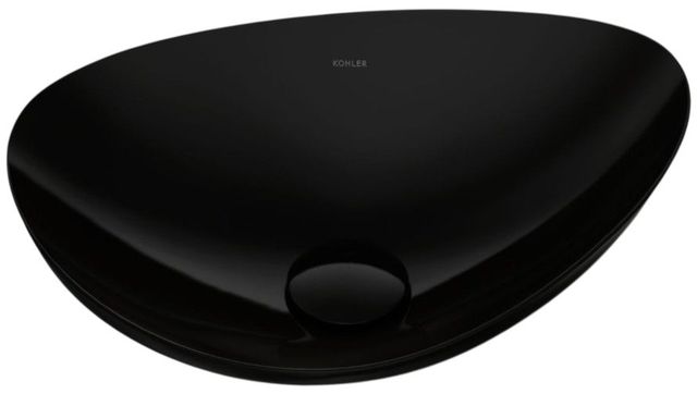 Kohler Veil™ Black 21" Oval Vessel Bathroom Sink, No Overflow-4