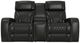 Corinthian Furniture Como Midnight Power Reclining Loveseat with Power Headrest, Console, and Air Massage -0