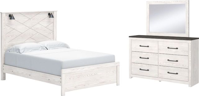 Signature Design by Ashley® Gerridan 3-Piece White/Gray Queen Panel Bed Set-0