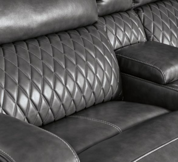 Signature Design by Ashley® Samperstone 6-Piece Gray Power Reclining L-Shape Sectional-4
