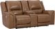 Signature Design by Ashley® Trasimeno Caramel Power Reclining Loveseat with Console-0