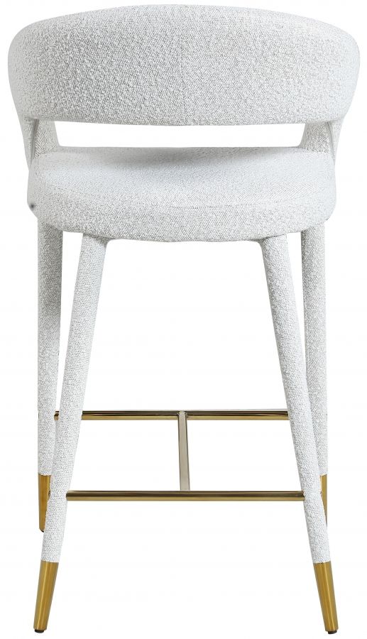 Meridian Furniture Destiny Cream Upholstered Stool-3