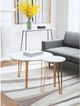 Zuo Modern Caen Set of 2 White Accent Tables with Gold Metal Legs -4