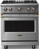 Viking® 5 Series 30" Stainless Steel Pro Style Gas (NG) Range with Brushed Brass Trim-0