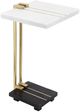 A & B Home Marble C-Shaped Side Table with Gold and Black Base -0